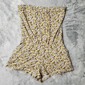 Guess strapless floral romper Small